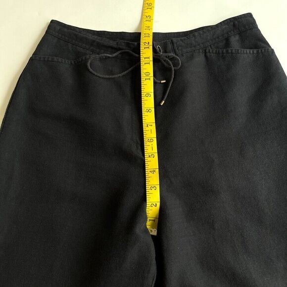 VTG 90s Talbots Irish Linen Blend High Waist Tapered Pants Black Womens 10 - Picture 8 of 11